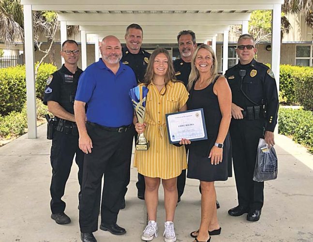 Two Mariner Middle School students receive ‘Do The Right Thing’ awards from CCPD
